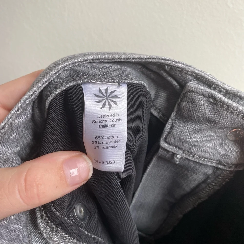 Athleta Sculptek Grey Raw Hem Stretch Denim Jeans